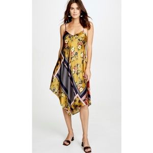 CAMI NYC Scarf / Handkerchief Print Asymmetrical Slip Dress - Brand new